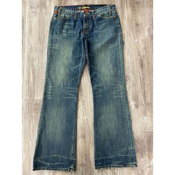 !it jeans Denim - !IT Jeans Flared Mid Rise Distressed Women’s Junior’s Size 9/10